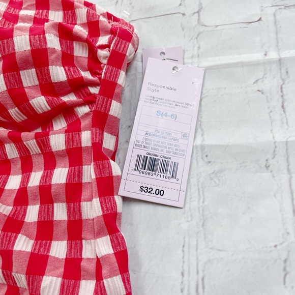 Wild fable NWT red gingham halter one piece swimsuit XS - Picture 10 of 10